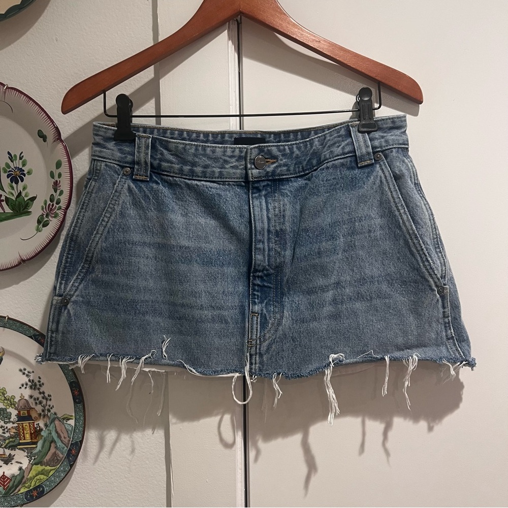 KHAITE Micro Mini Denim Jean Skirt